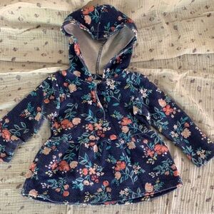 Carter's Floral Hoodie - Navy and Multicolor